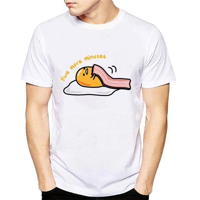Летние Gudetama Lazy яичный желток принт забавная футболка для мужчин Мода Kawaii