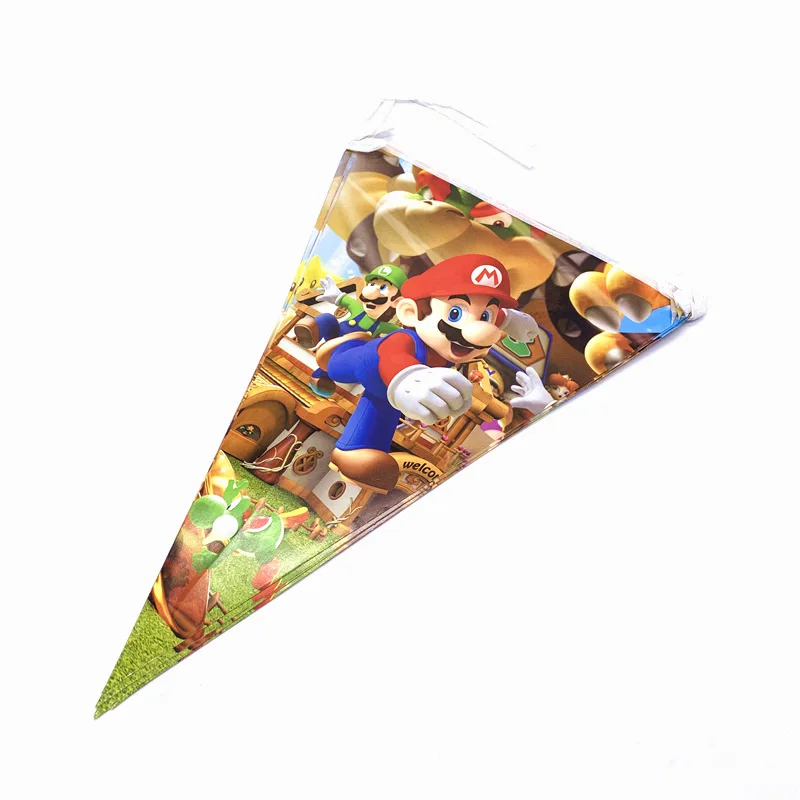Flag-10Pcs Для 10 человек ребенок мальчик Взрослый день рождения поставки Super Mario Bros вечерние украшения наборы Бумажная гирлянда чашки, ребенок, Душ - Цвет: Flag-10Pcs