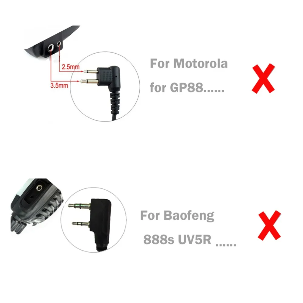 Горло микрофон скрытый Акустическая трубка наушник гарнитура с пальцем PTT для 2pin