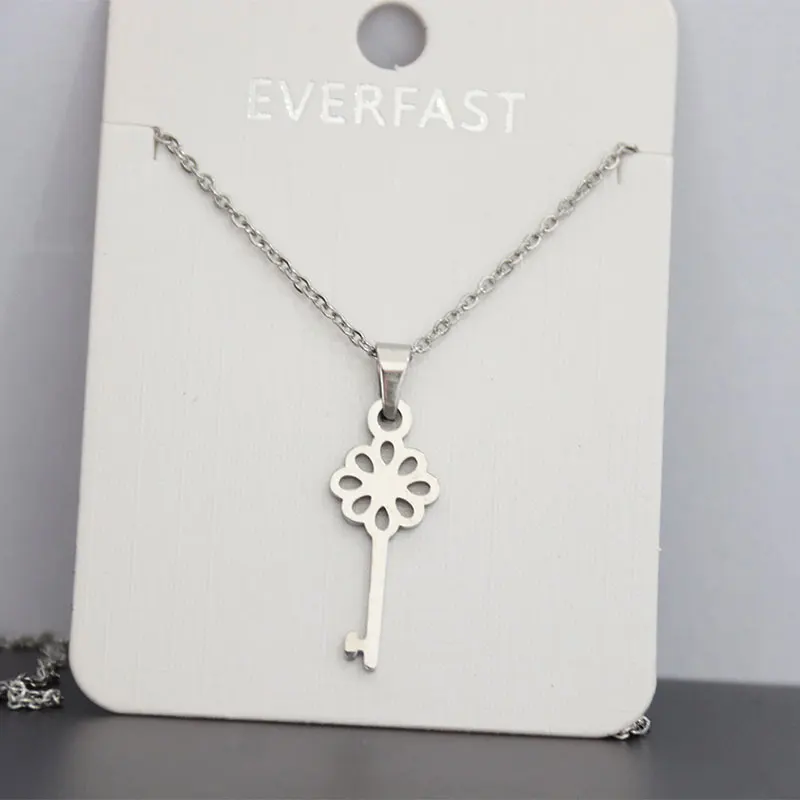 1 шт. Новое поступление ожерелье с милым ключом подвески из нержавеющей стали