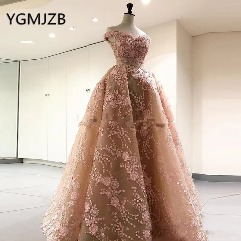 

Gala Jurken 2019 Long Prom Dresses A-Line Sweetheart Off the Shoulder Applique Lace Evening Gown Women Formal Party Dress