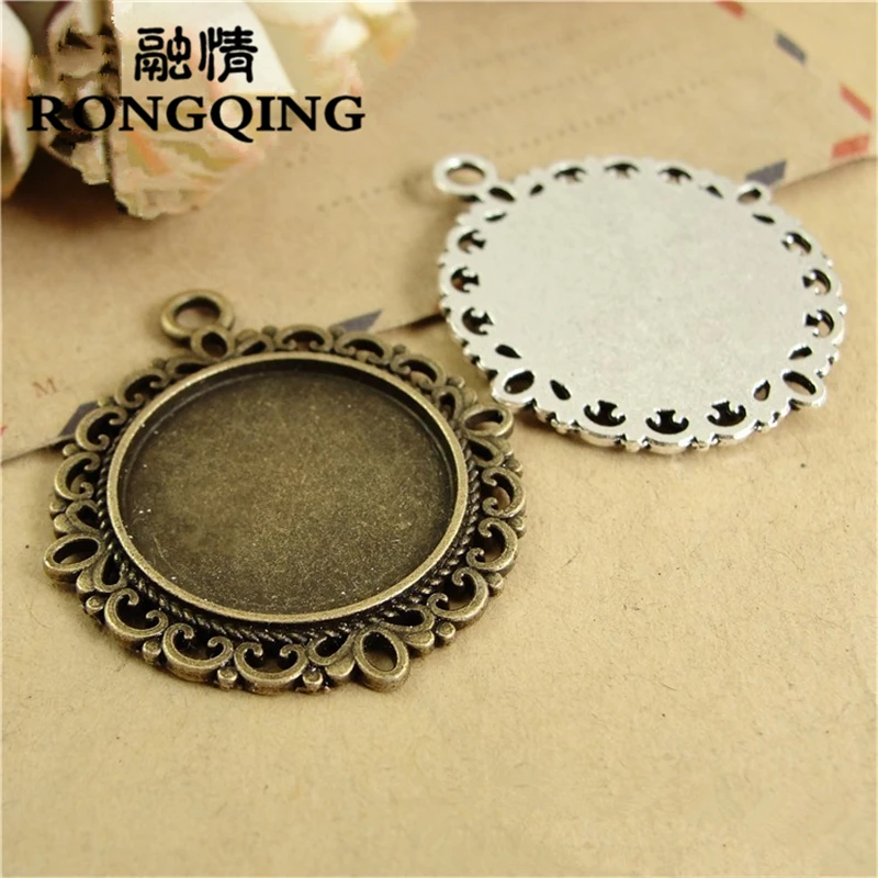 RONGQING 60pcs/lot Hollow Ancient Curly Pattern Cabochon Base 20mm Jewelry Making Cameo Settings | Украшения и аксессуары