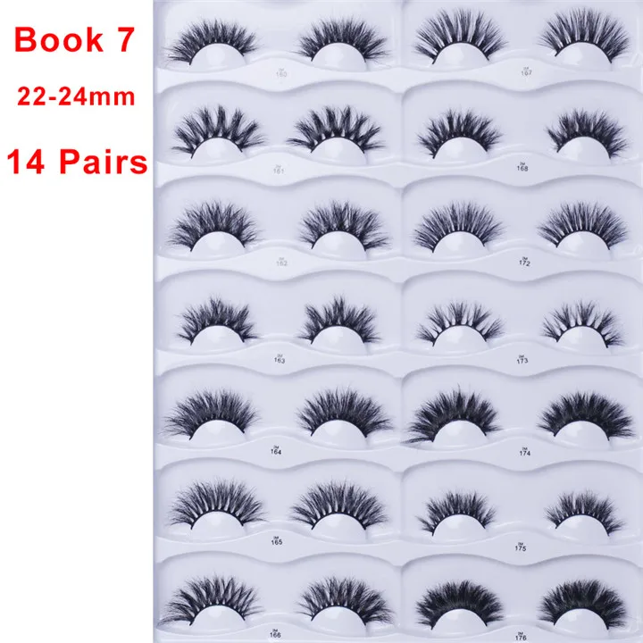 Book -7 14 Pairs Натуральные ресницы из меха норки Книга ручной работы накладные макияж ресниц 3d норковые ресницы книга поддельные искусственные ресницы искусственные фареты Maquiagem - Цвет: Book -7 14 Pairs