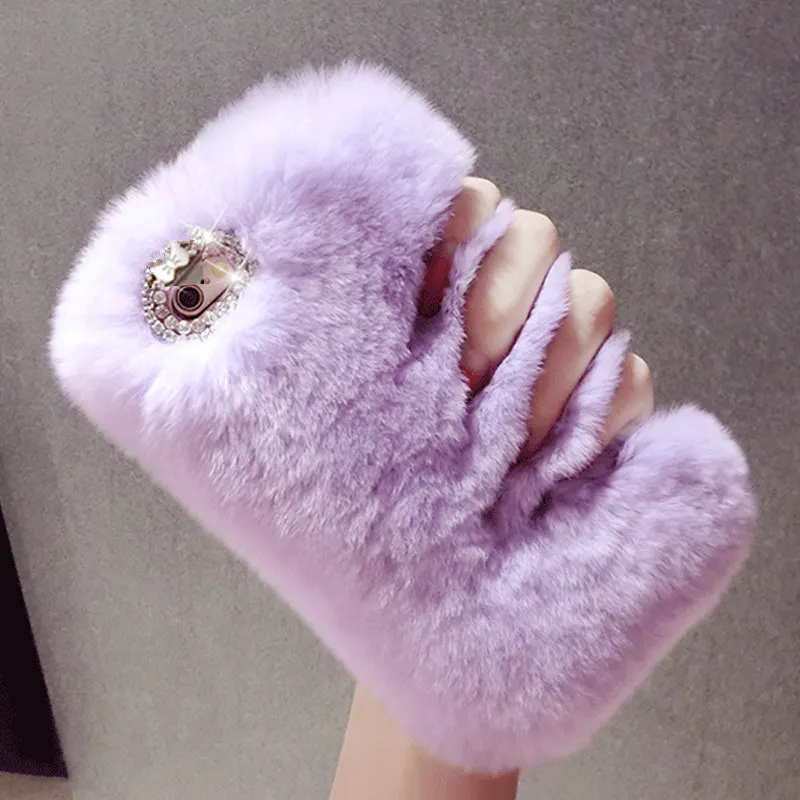 For Samsung S7 S6 edge S8 S9 S10 PLUS Lite Note5 8 9 edition Cute Bunny Fluffy Rabbit Ears Warm Hairy Fur phone Case Cover |