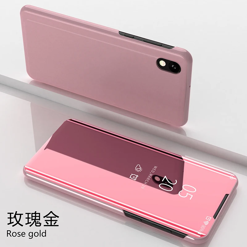Rose Чехол для huawei Honor 8 S, умный зеркальный чехол с покрытием для huawei Y5 AMN-LX1 Honor 8 S Honor8S KSA-LX9 KSE-LX9, откидной Чехол-книжка - Цвет: Rose