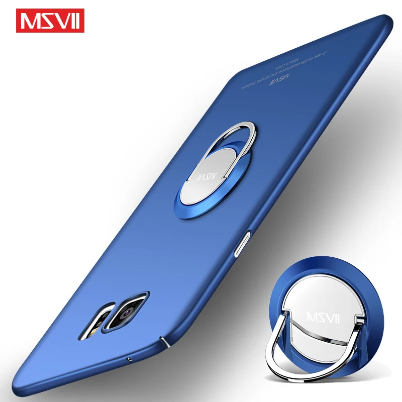 Для samsung Galaxy Note 5 Чехол Msvii кольцо на палец тонкий матовый Coque чехол для samsung Note 5 чехол с магнитным держателем 5,7"