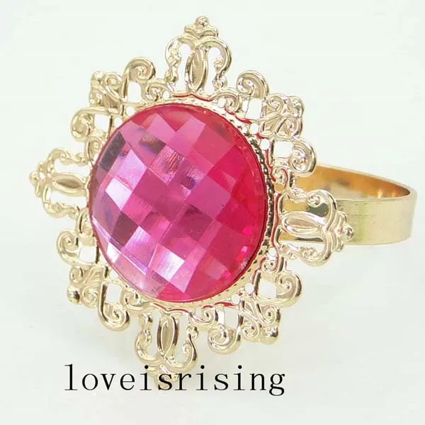 100 шт./лот прозрачные акриловые кольца для салфеток винтажный стиль золотистые