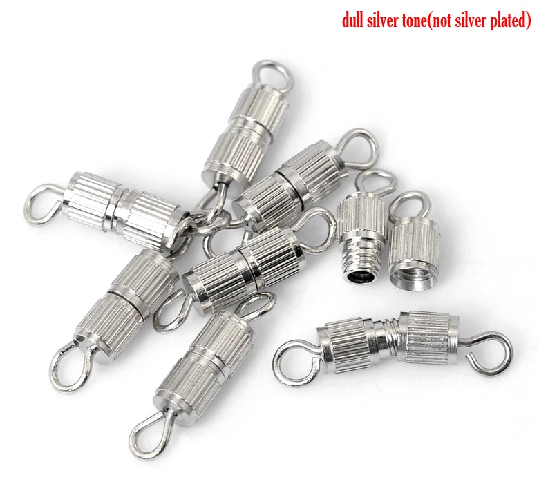 Медные разъемы фурнитура цилиндрический посеребренный полосатый узор цветное