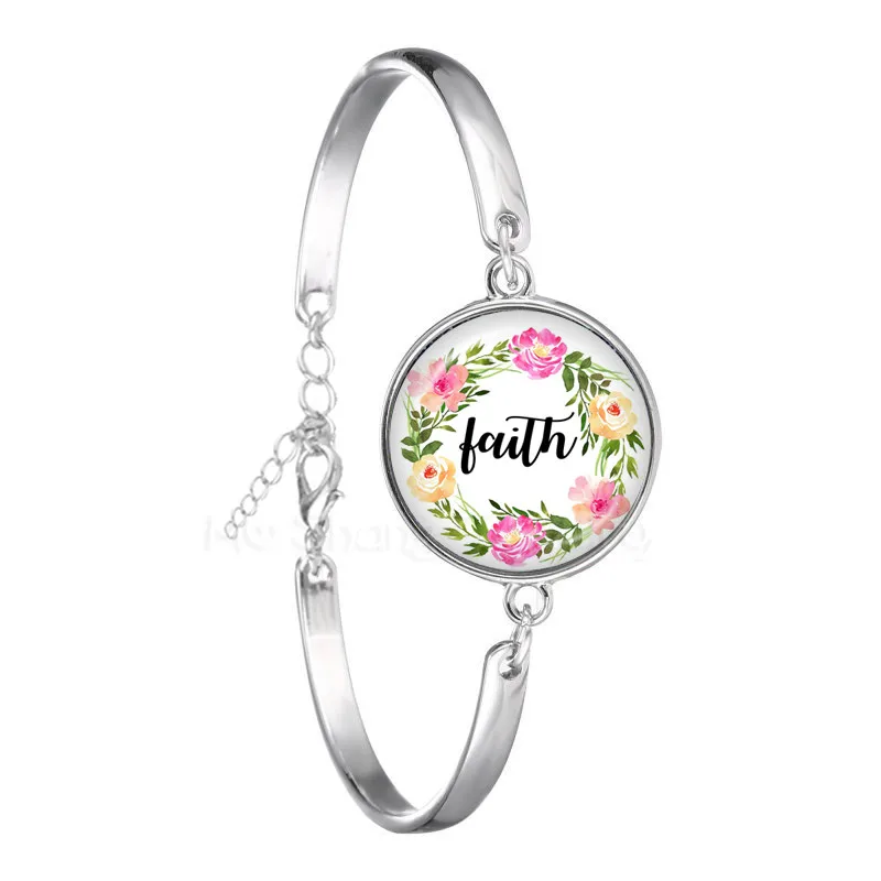 Любовь художественный шрифт Браслет Модные ювелирные изделия Библейские стихи