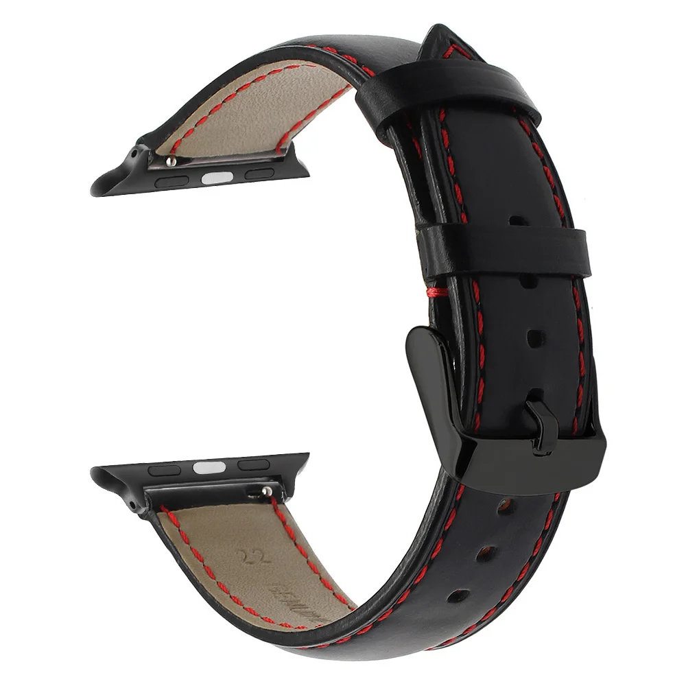 Black B Итальянский винтажный кожаный ремешок для часов iWatch Apple Watch 38 мм 40 мм 42 мм 44 мм серия 5 4 3 2 1 ремешок Ремешок коричневый черный - Цвет ремешка: Black B