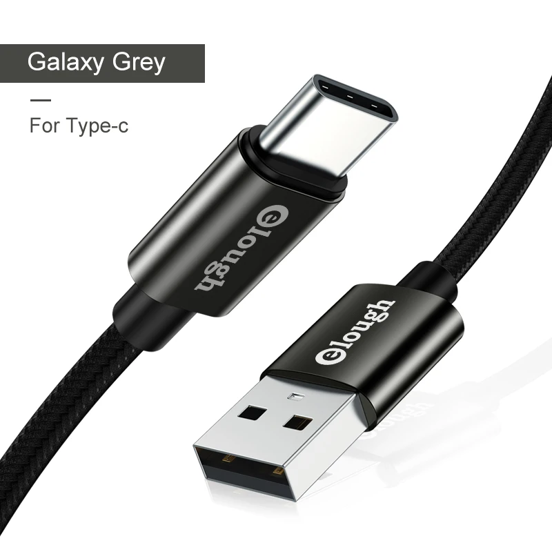 Galaxy Grey Elough usb type-c кабель для samsung s9 s8 note 9 8 huawei xiaomi type-c мобильный телефон зарядное устройство данных Быстрая зарядка usb кабель провод - Цвет: Galaxy Grey