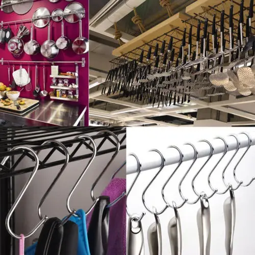 4 шт. S образные крючки и направляющие для кухни ванной комнаты подвесные