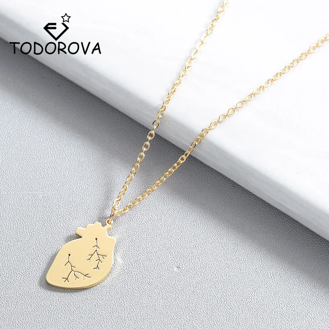 Тоторова Анатомическое Сердце Кулон Ожерелье Женщины человека медицинская