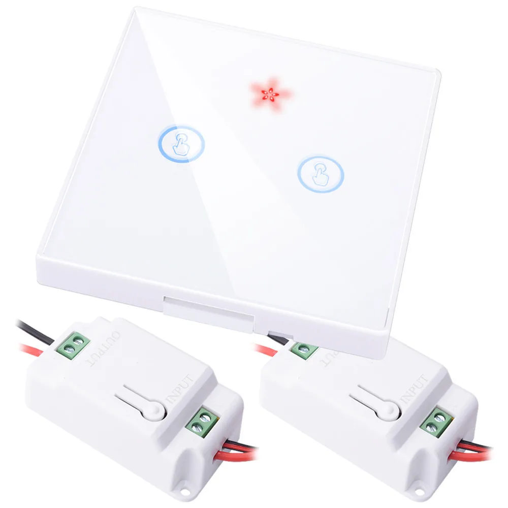 2 gang 2 Receiver W SMATRUL, умный беспроводной сенсорный светильник, Радиочастотный пульт дистанционного управления, стеклянный экран, 1, 2, 3 банды, настенная панель, кнопка, 110 В, 220, приемник, светодиодная лампа - Цвет: 2 gang 2 Receiver W