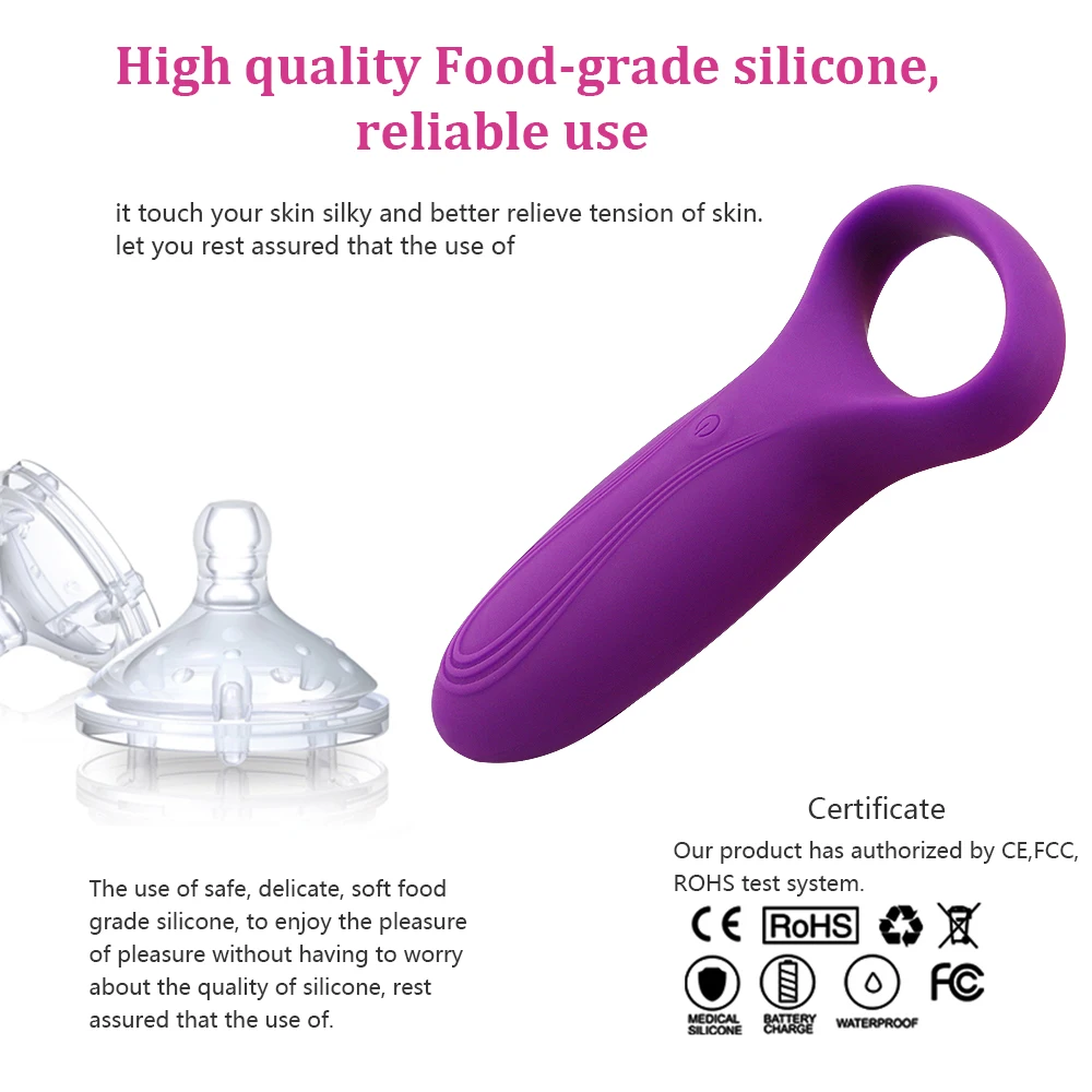 Time Delay Vibrating Cock Ring with Massager Brush Silicone Sex Toys Quiet USB Charged Penis Rings Vibrator 10 Speed Product |