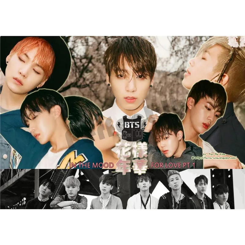 Серия BTS, коллекция 2, домашний интерьер, декоративная бумага с белым покрытием, плакат, настенная наклейка, домашний декор