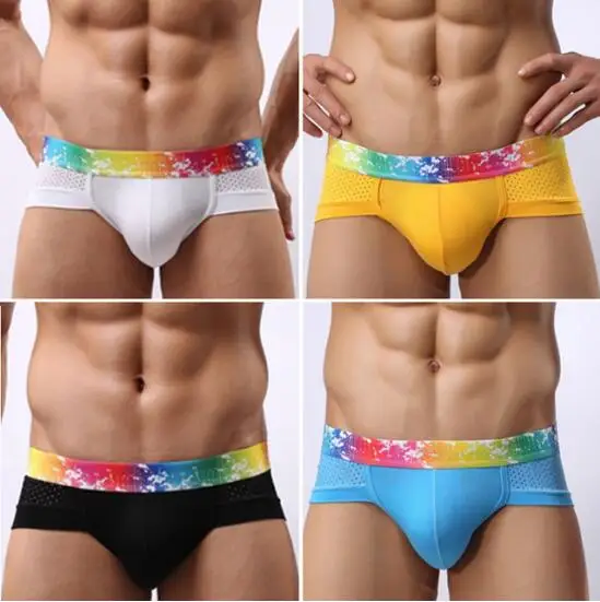 4pcs C Новые пикантные мужские трусы нижнее белье Cuecas шорты сетчатые дышащие трусы с заниженной талией Ropa Interior Hombre Camo нижнее белье 4 шт./лот - Цвет: 4pcs C