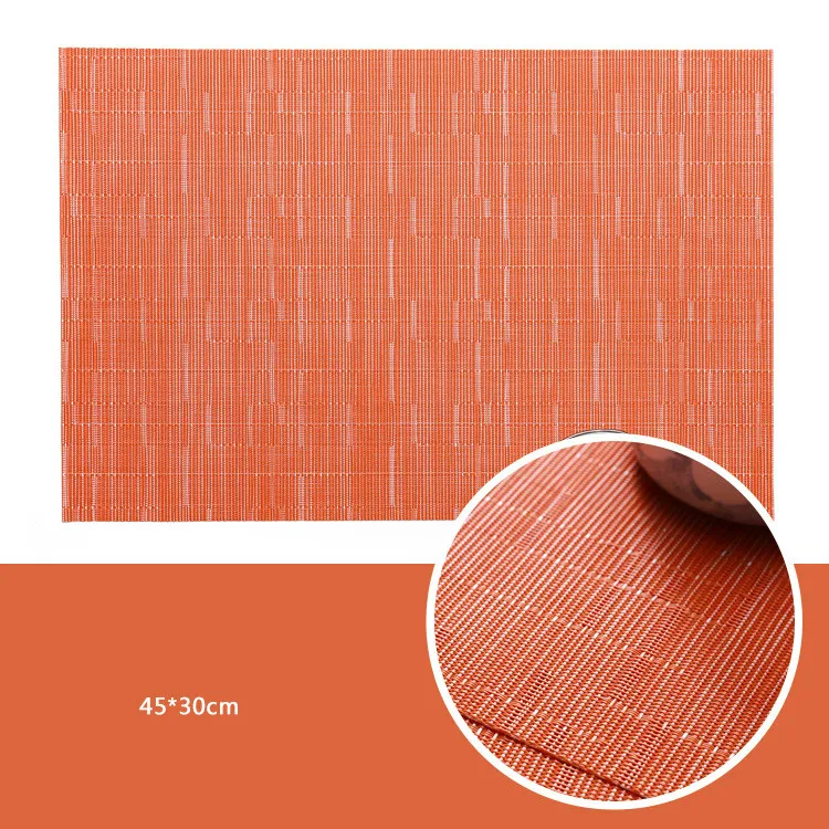 Orange SunnyRain 6 шт ПВХ имитированный Бамбуковый стол Установка Рождественская салфетка под приборы место утепление ковриками мат - Цвет: Orange