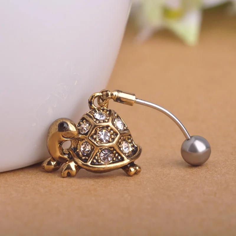 Бренд Черепаха Маленькие Животные Пупка Кольцо Милые Женщин Steampunk Пирсинг