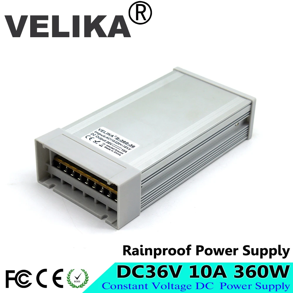 Наружный непромокаемый источник питания DC36V 360W AC220V AC110V to dc 36V Светодиодный
