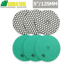 DIATOOL 6pcspk 5inches Dry Diamond Polishing Pas Diameter 125mm Grit #50 Sanding Disc For Granite Marble