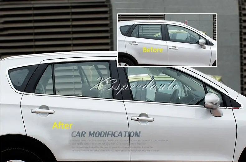 16 шт. автомобильные наклейки из нержавеющей стали для Suzuki SCROSS 2014|trim cover|for suzukiwindow