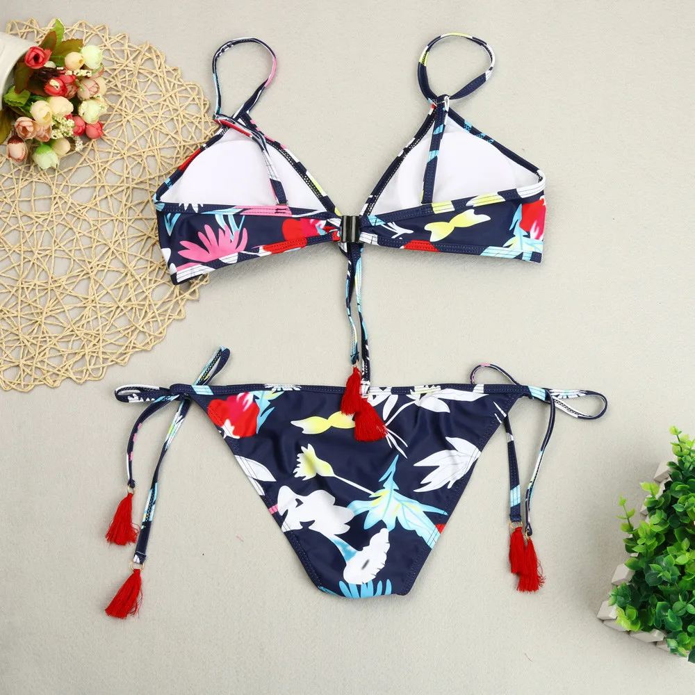 SAGACE повязка купальник бикини женский с принтом набор 2019 купальный костюм бахрома