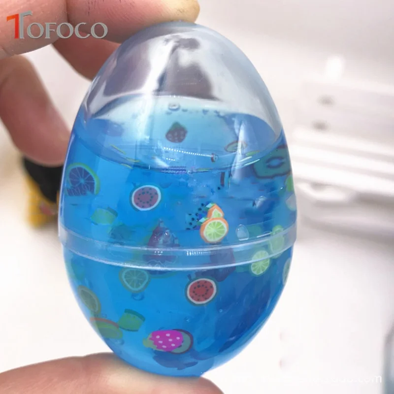 TOFOCO ясное яйцо фрукты слизи игрушки для детей Сделай Сам резиновые Lizun коробка
