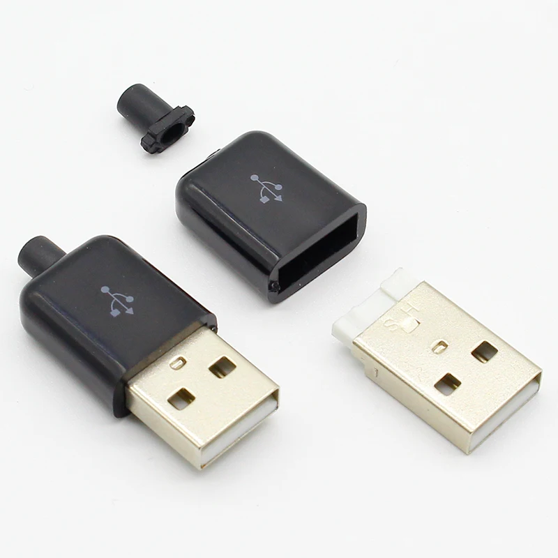 10 шт./лот DIY USB 2 0 A штекер в сборе адаптер разъем розетка черный белый| |