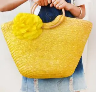 Ротанговая соломенная Цветочная сумка женская Клубничная пляжная | Багаж и сумки