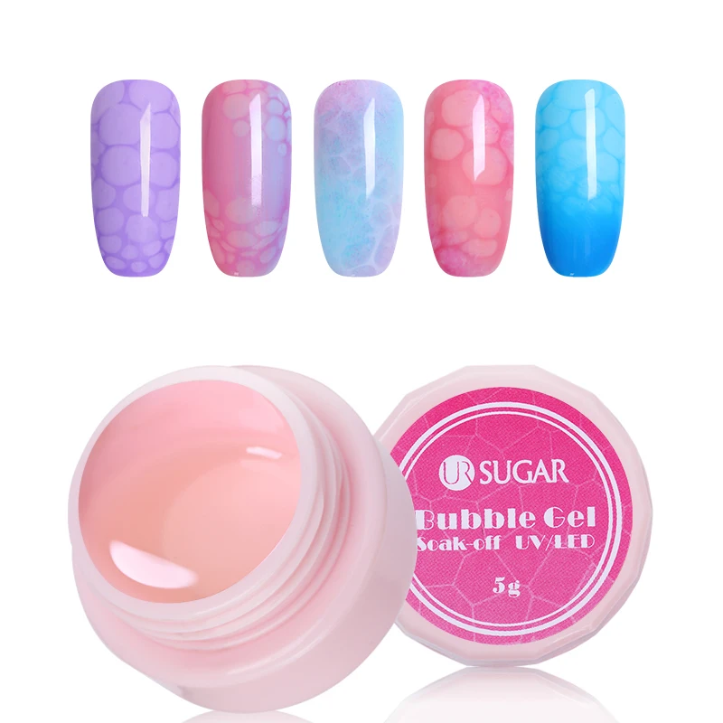 UR SUGAR прозрачный пузырьковый гель для ногтей DIY Дизайн 5 г замочить от УФ светодиодный гель для рисования маникюр Дизайн ногтей гель лак