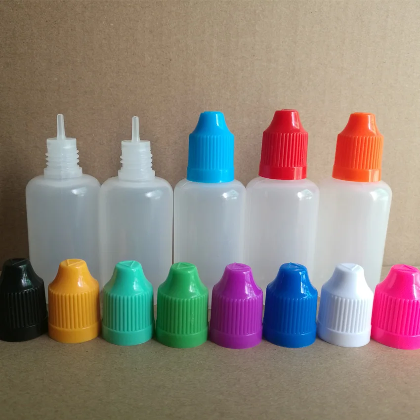 30ml Empty E Liquid Bottle PE Plastic Dropper Bottles With Childproof Cap and Long Fine Tips for juice Nail Gel 100pcs/lot | Красота и