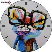large wooden round clocks glasses frogs animal design silent watches garden bath room home decor large art wall clocks