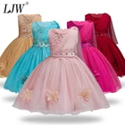 Детский праздвечерние чный костюм для девочек, свадебное платье подружки невесты с цветами, элегантное официальное платье, одежда для выпускного вечера для девочек-подростков