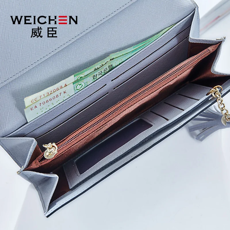 WEICHEN дизайнерские кошельки известный бренд женский кошелек 2018 с кисточками