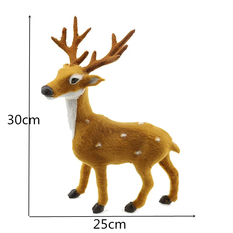 30cm Merry Christmas имитация лося плюшевый олень поддельные пушистые олени настольные украшения для дома торговый центр подарки на год Navidad аксессуары - Цвет: 30cm