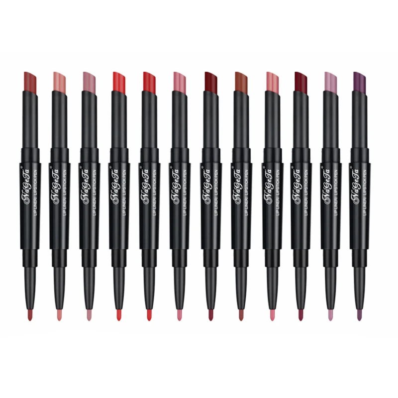 Матовая губная помада 12 цветов макияж водостойкая фиолетовая нюдовая Красная