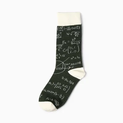mathematics Радужные полосы геометрический пространство робот салат облака мультфильм еда Забавный счастливый носок женский Harajuku Kawaii уличная чулочно - Цвет: mathematics