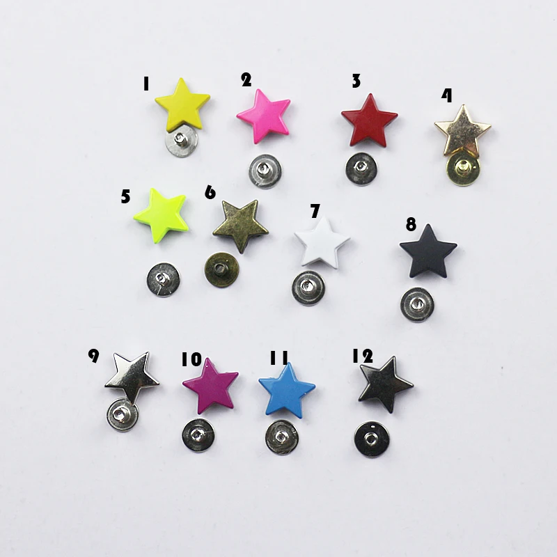 Кожа ремесла пять звезд Дизайн Цветной винт заклепки DIY Одежда обувь сумка