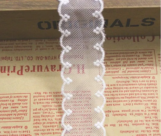 

YACKALASI 14 Yds Cotton Lace Mesh Embroidery Lace Double Scalloped White 3.5cm