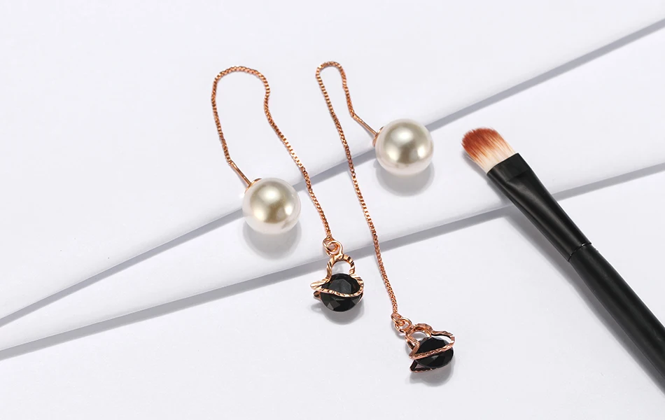 ORSA JEWELS Австрийские длинные с кристаллами серьги-гвоздики в форме сердца с большим искусственным жемчугом элегантные золотые ювелирные изделия для женщин OME26