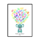 Персонализированный подарок на день рождения, свадьбу, милый коала, медведь, гостевая книга, отпечаток пальца, креативный подарок на день рождения ребенка