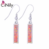cinily created orange fire opal silver plated wholesale fashion jewelry for women wedding dangle earrings 1 58 oh3412