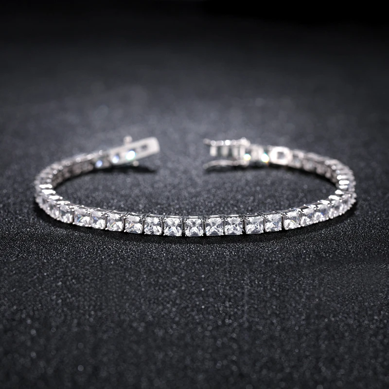 Ангел девушка супер блестящий 4 мм кубический оксид циркония теннисный браслет с