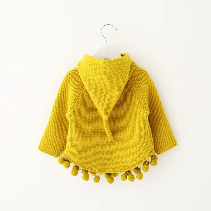 Осень зима 2018 детский пуловер Rlyaeiz свитера с капюшоном для девочек вязаный свитер