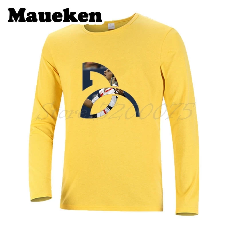 Сербия Новак Джокович чемпионов Для мужчин футболка с длинным рукавом Футболки