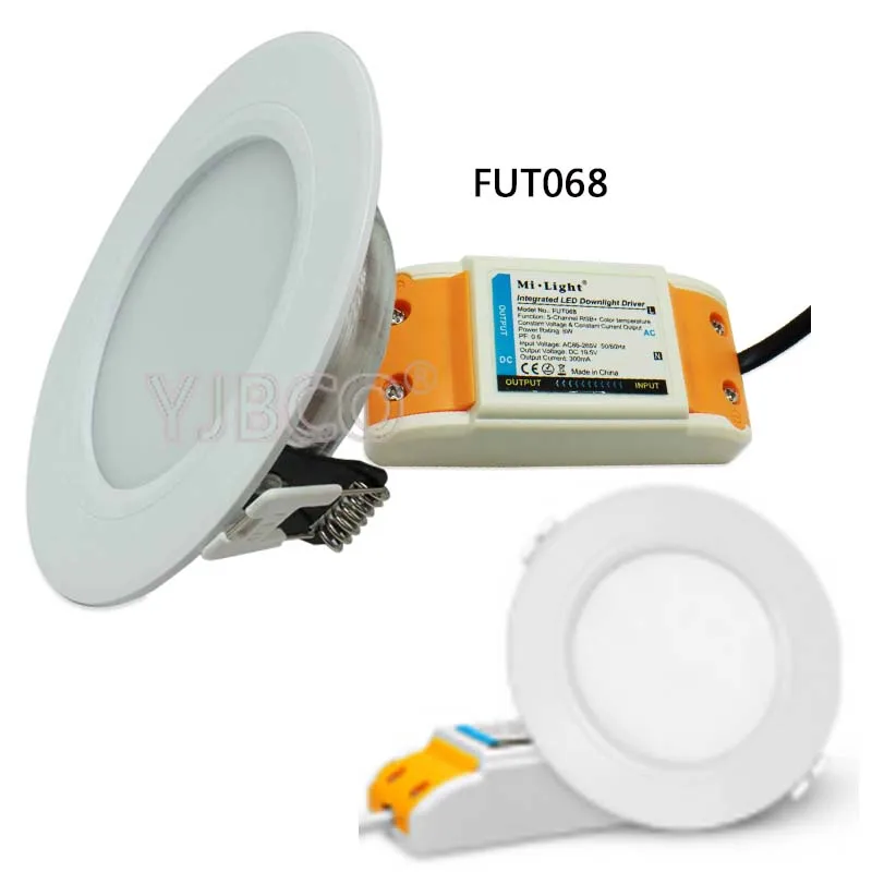 Miboxer FUT060/FUT068 6 Вт двойной белый/RGB+ CCT светодиодный светильник с регулируемой яркостью AC86-265V и FUT005/FUT092 пульт дистанционного управления