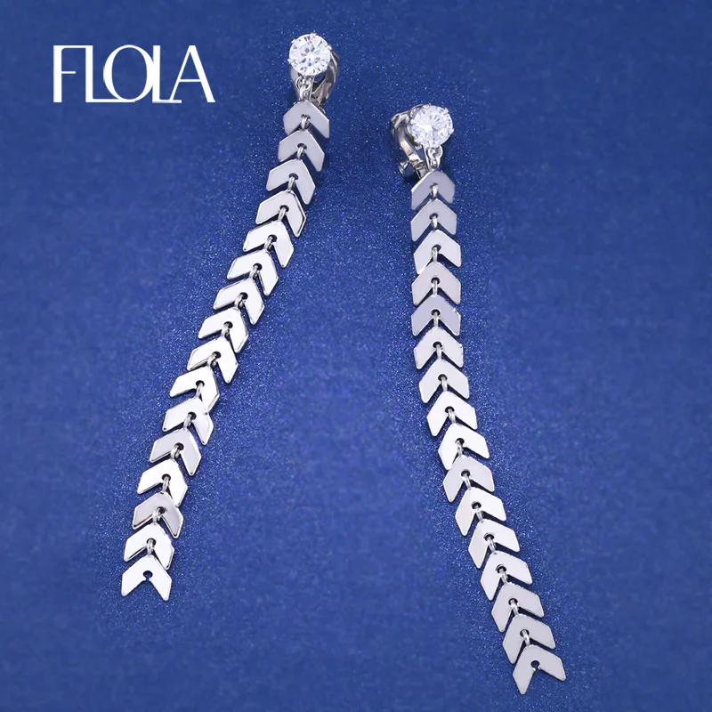 Женские серьги-кисточки FLOLA роскошные серьги золотого цвета с фианитом длинной