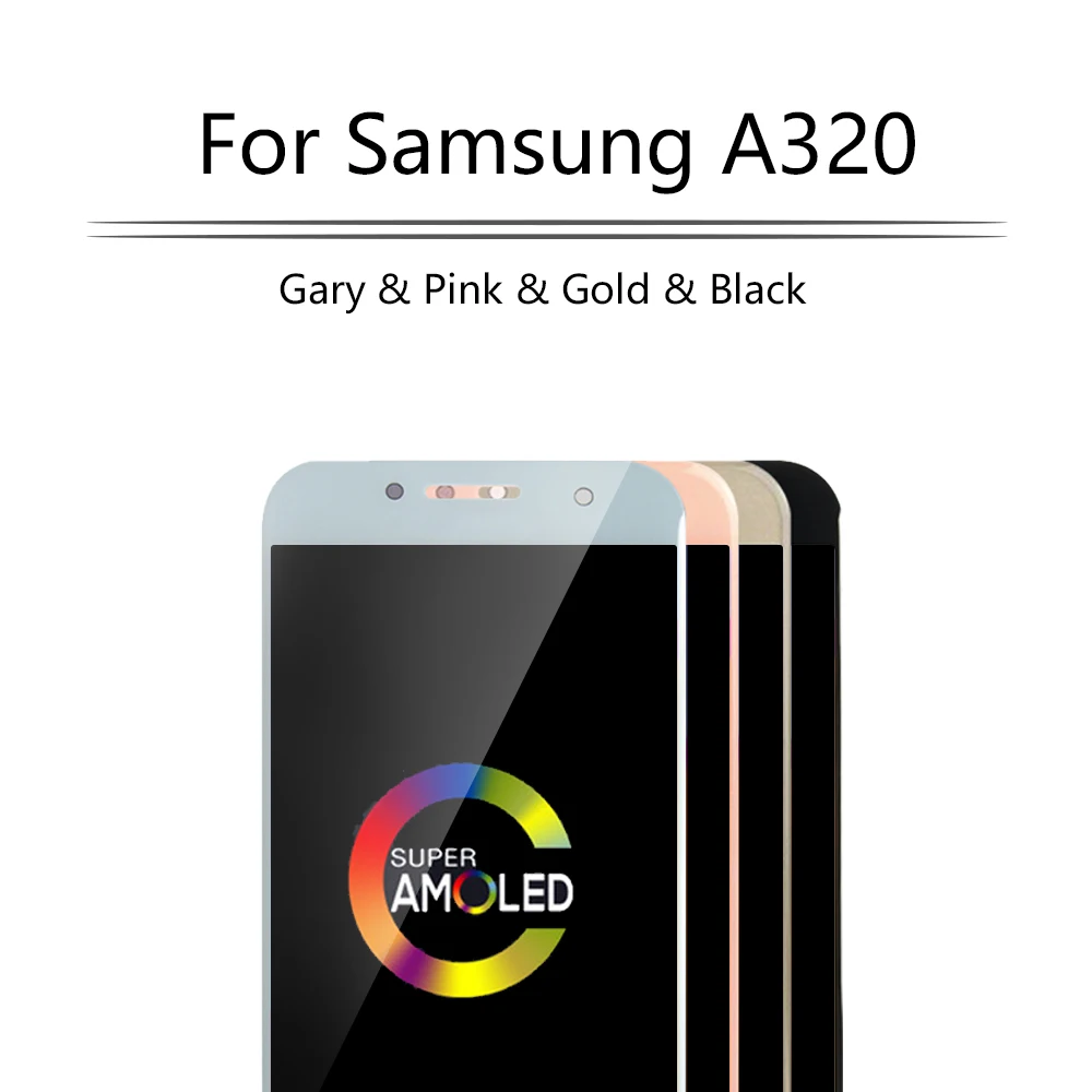 ЖК-дисплей AMOLED 4 7 дюйма для SAMSUNG Galaxy A3 2017 A320 сенсорный экран с цифровым