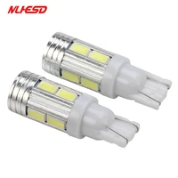 100pcs t10 w5w 5630 10smd led canbus error free led auto lamp 12v clearance parking light bulbs with projector lens for passat